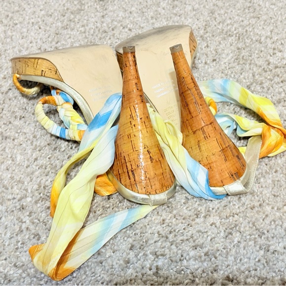 Yellow and Orange Heels with Comfortable Footbed and Stylish Straps - Picture 7 of 9